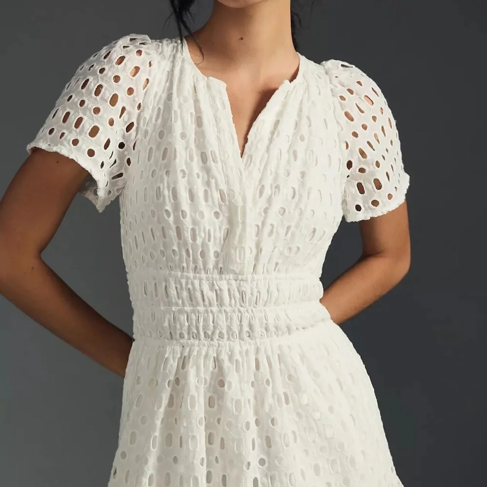 PLUS Anthropologie The Somerset Mini Dress: Eyelet Edition Size 3X $160.00 - Picture 4 of 8